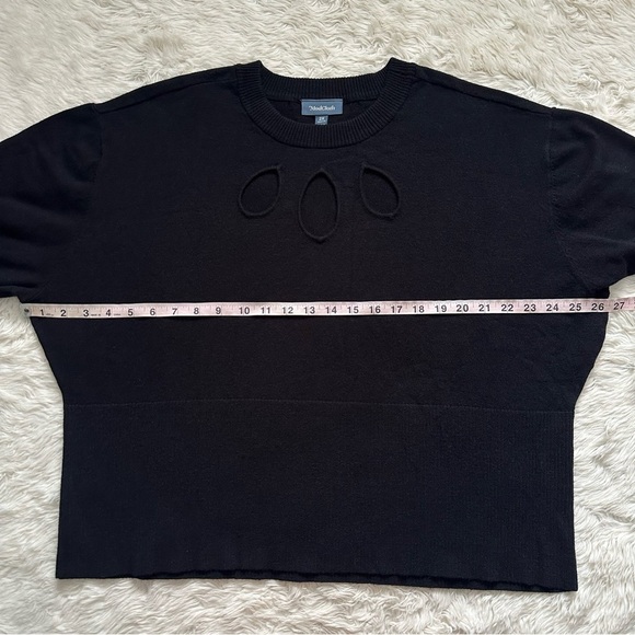 ModCloth Top Slice Of Life Sweater Cutouts Knit Long Sleeve Black Sz 2X NWT New - Picture 10 of 12